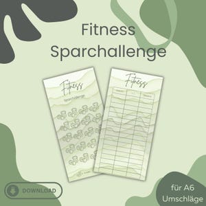 Savings Challenge Fitness Sport Budgeting A6 Envelope Method Savings Goal