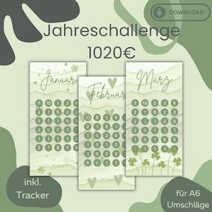 Annual Challenge Savings Challenge Budgeting A6 Envelope Method Savings Goal
