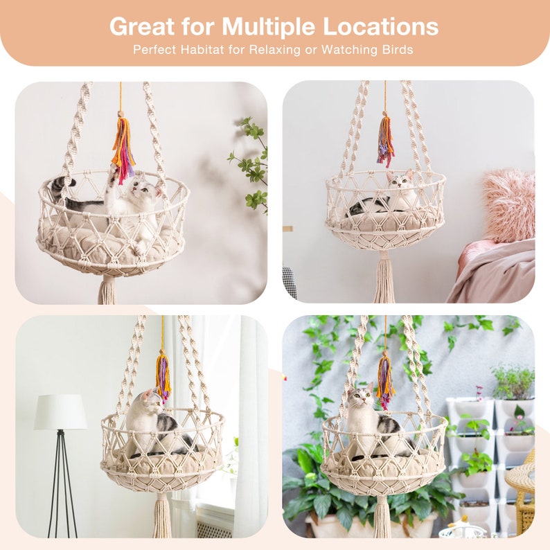 Handwoven Cat Window Perch Cat Hammock Bed Hanging Cat Beds Etsy