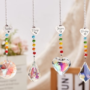 PersonalizedRainbow Bridge Gift,Pet Memorial Gift for Dog,Rainbow Paw Gift,Dog Loss Gift,Loss of Pet Gift,Pet Remembrance,Custom Sun Catcher