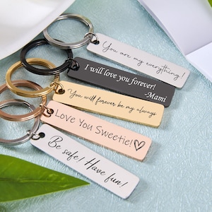 Personalised Keyring Personalized Keychain Engraved Key ring Engraved Keychain Stainless keychain Drive Safe Keychain Custom Bar Keychain