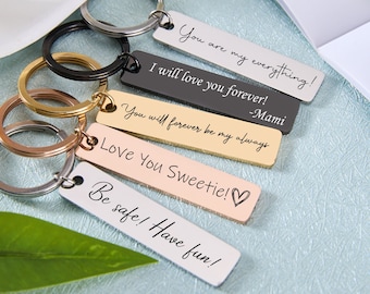 Personalisierter Schlüsselring Personalisierter Schlüsselbund gravierter Schlüsselring gravierter Schlüsselbund Rostfreier Schlüsselbund Drive Safe Keychain Custom Bar Keychain