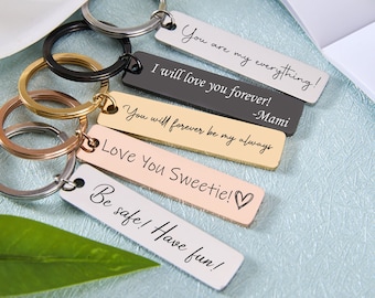 Personalised Keyring Personalized Keychain Engraved Key ring Engraved Keychain Stainless keychain Drive Safe Keychain Custom Bar Keychain