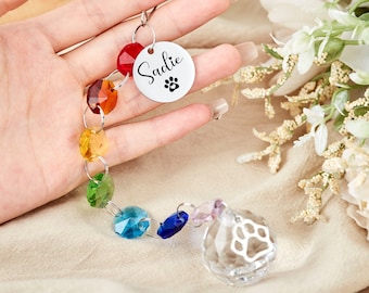 Rainbow bridge pet,sun catcher,suncatcher pet memorial Gift,personalized name Rainbow Bridge,dog/cat/pet remembrance,Dog Memorial Suncatcher