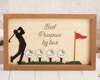 Personalized Fathers Day Sign for Dad,Wooden Papas Golf Sign,Fathers Day Gift,Gift for Dad,Gift for Grandpa,Gift for Papa,Engraved Golf Sign