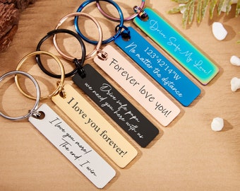 Drive Safe Keychain Personalized Metal Keyring Customizable Rectangle Key Chain Anniversary Gift Boyfriend Gift for Dad New Driver Gifts