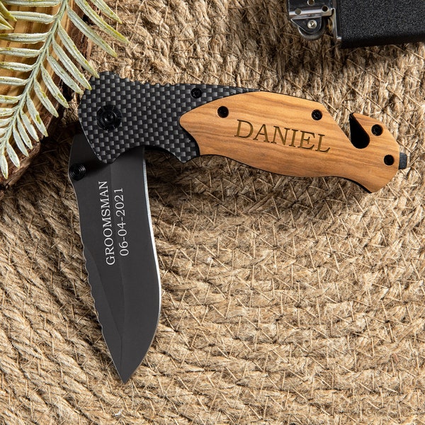Personalized Pocket Knife for Groomsmen,Engraved Groomsman Knife,Groomsmen gift,Best Men Gift,Personalized Christmas Gifts