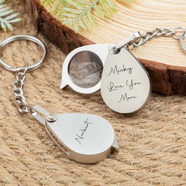 Magnifying Glass Keychain Etsy