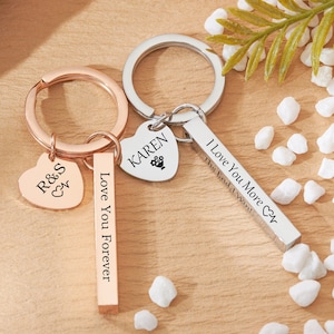 Personalized Keychain,4 Sided Bar,Custom Name Key Chain,Personalized Gift for Him,Engraved Keychain,Custom Men Gift,Drive Safe Keychain