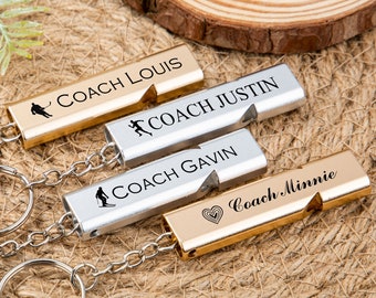Personalized Whistle Keyring,Custom Coach Whistle,training Whistle,Teacher Whistle,Sports Whistle,Best Coach Gifts,Custom Engraved Keychain