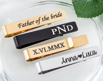 Personalized Tie Clip Custom Tie Bar Gift for Him,Tie Clips Engraved Tie Clip with Name,Best Man Gift for Groomsmen,Silver Tie Clip,Dad Gift