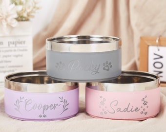 Custom Dog Bowl,Dog Food/Water Bowls,Small-Large Bowls for Pet,Stainless Steel Cat Feeder Bowl Personalized Dog Food Bowl with Name,Pet Gift