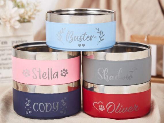 Personalized Dog Bowl Custom Dog Feeder Bowls Insulated,Stainless Steel Pet Bowl with Name Food Bowl Water Bowl Cat Bowls Pet Dog Cat Gifts