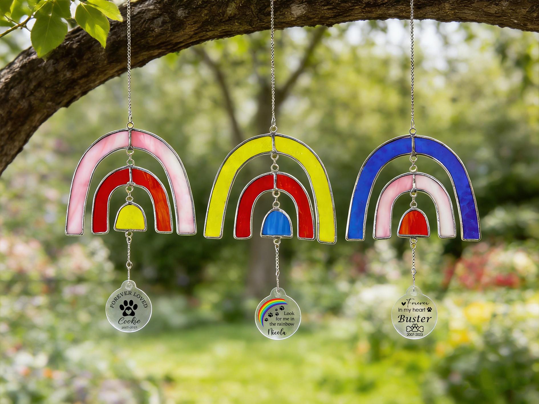 Personalized Rainbow Bridge Stained Glass Sun Catcher,custom Pet Loss ...