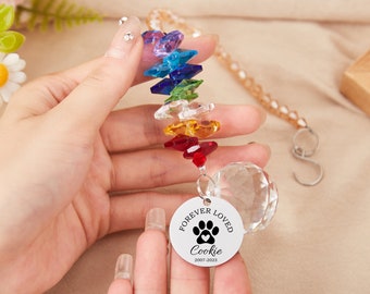 Personalized Rainbow Bridge,Rainbow Bridge Gift,Pet Angel Paw Ornament,Pet loss Sun catcher,Pet Loss Gifts,Pet Memorial Gift,Cat Loss Gifts