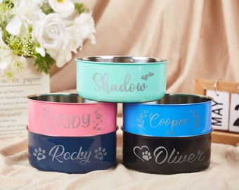 Personalized Dog Bowl Custom Dog Feeder Bowls Insulated,Stainless Steel Pet Bowl with Name Pet Food Bowl Water Bowl Cat Bowls Pet Dog Gifts