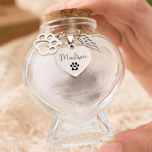 Custom Pet Fur Memorial Jar,Personalized Fur Keepsake,Dog Memorial Jar,Loss of Pet Gift,Pet Urn Gifts,Dog Urn Memorial Gift,Dog Name Fur Jar