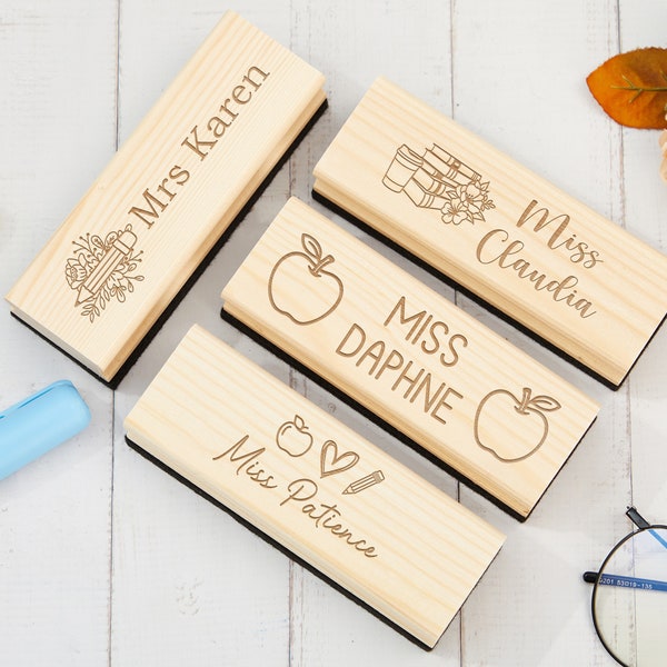 Personalized Whiteboard or Chalkboard Eraser with Expo Marker Gift Set,Teacher Appreciation Gift,Gift for Teachers,Wooden Whiteboard eraser