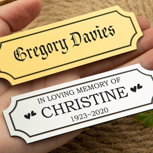 Placa de latón personalizada Placa de nombre personalizada Placa de latón grabada Placas de nombre Etiquetas de identificación Placas de título para monumentos Etiquetas con nombre para mascotas Placa de identificación