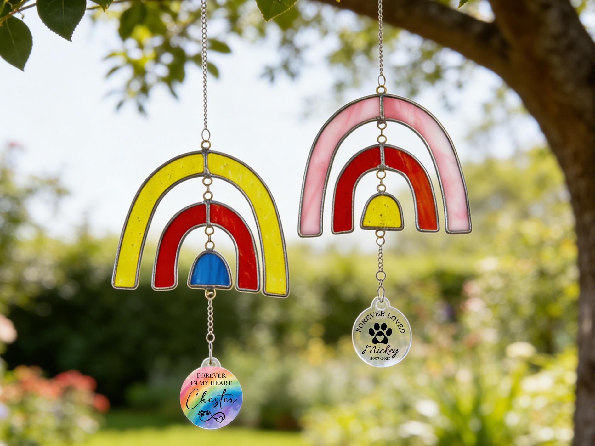Personalized Rainbow Bridge Stained Glass Sun Catcher,custom Pet Loss ...