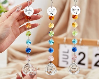 Personalized Rainbow Bridge,Rainbow Bridge Gift,Pet Angel Paw Ornament,Pet loss Sun catcher,Pet Loss Gifts,Pet Memorial Gift,Cat Loss Gifts