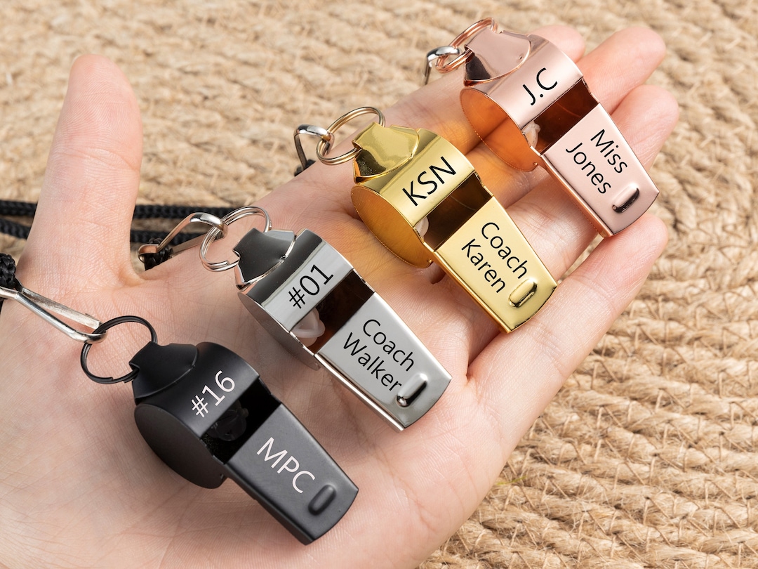 Personalized Whistle Necklace Engraved Stainless Steel Whistle Custom