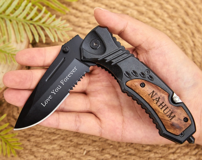 Hunting Knife Unique Blade Engraved Knife Unique Knife Etsy