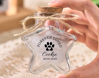 Custom Pet Fur Memorial Jar,Personalized Fur Keepsake,Dog Memorial Jar, Loss of Pet Gifts,Pet Urn Gift,Dog Urn Memorial Gift,Memorial Gifts