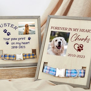 Pet loss Memorial Pet Collar Sign,Dog Collar Memorial,Grave Ornaments,Pet Collar Holder,Memorial Standing Frame,Sympathy Bereavement Gifts image 5