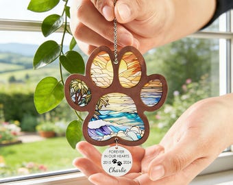 Paw Rainbow bridge pet personalized,Dog Paw Sun catcher,Pet Memorial Gift,personalized Dog Memorial Gift,dog/cat/pet remembrance,Pet Loss