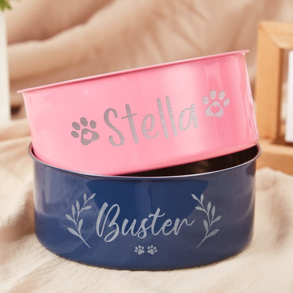 Custom Dog Bowl,Dog Food/Water Bowls,Small-Large Bowls for Pet,Stainless Steel Cat Feeder Bowl Personalized Dog Food Bowl with Name,Pet Gift