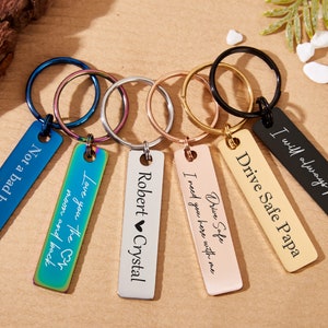 Custom Keychain Personalized Keychain Custom Gift for Mom Engraved Keychain Gifts for Him Personalized Gifts for Her Key Chain Drive Safe
