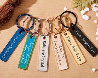 Custom Keychain Personalized Keychain Custom Gift for Mom Engraved Keychain Gifts for Him Personalized Gifts for Her Key Chain Drive Safe