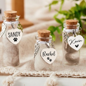 Aangepaste Pet Fur Memorial Jar, gepersonaliseerde bont aandenken, Dog Memorial Jar, verlies van huisdier geschenken, Rainbow Bridge Gift, Urn Memorial Gift, Dog Memorial afbeelding 4