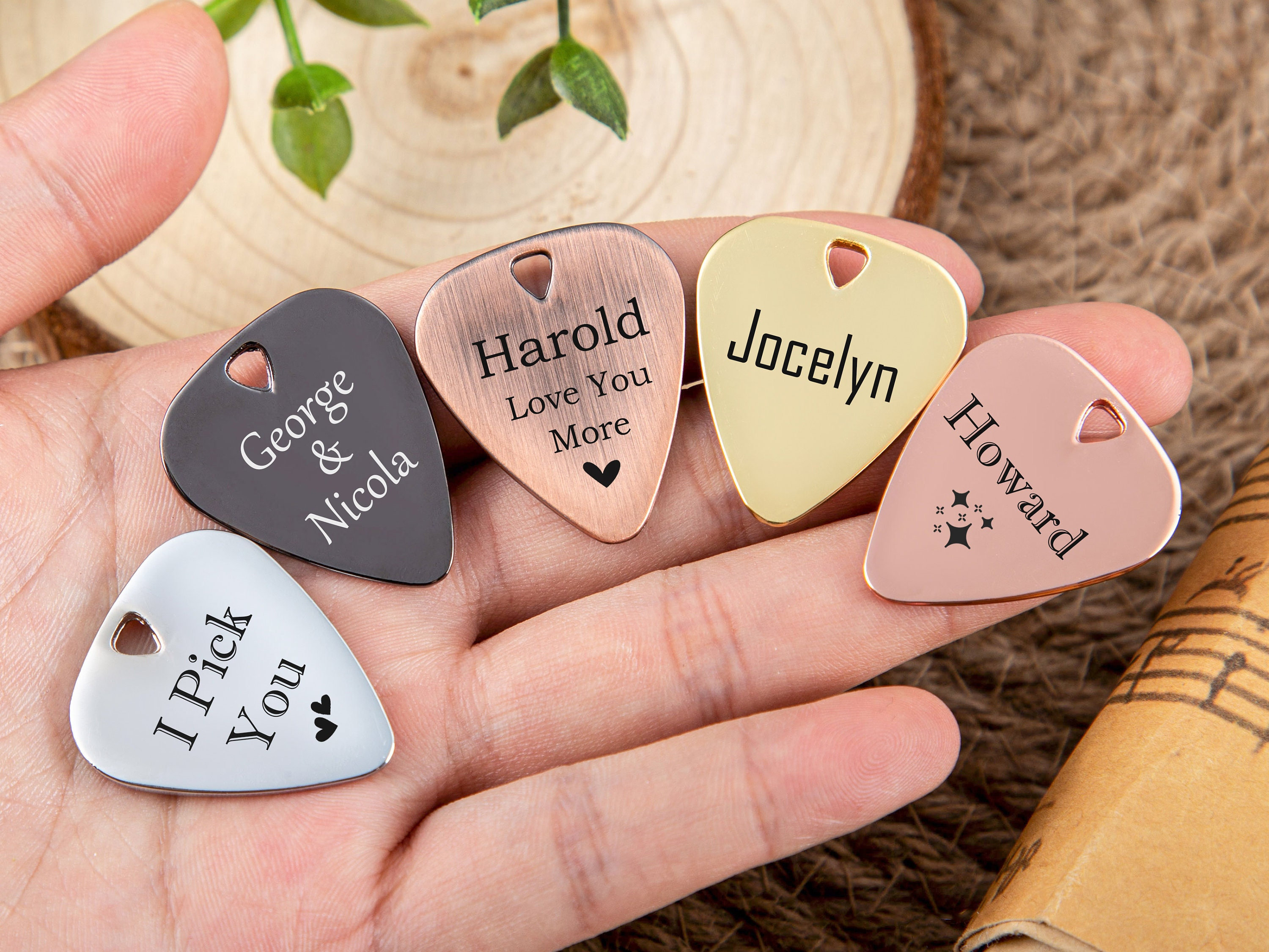 Custom Guitar Pick monogram Guitar Pick engraved Name Guitar Pick