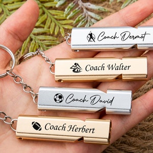 Personalized Whistle Keychain Engraved Stainless Steel Whistle Custom Coach Whistle Outdoor Whistle Personalized Teacher Present Coach Gifts