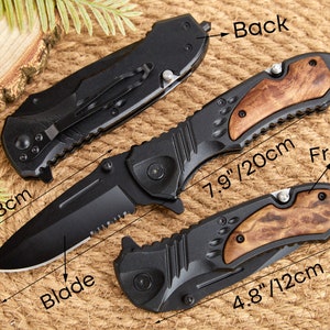 Personalized Knives Handmade Pocket Knife Wood Handle Christmas Gift Folding Knife Gift Wedding Gift for Men Hunting Pocket Knife For Dad image 7