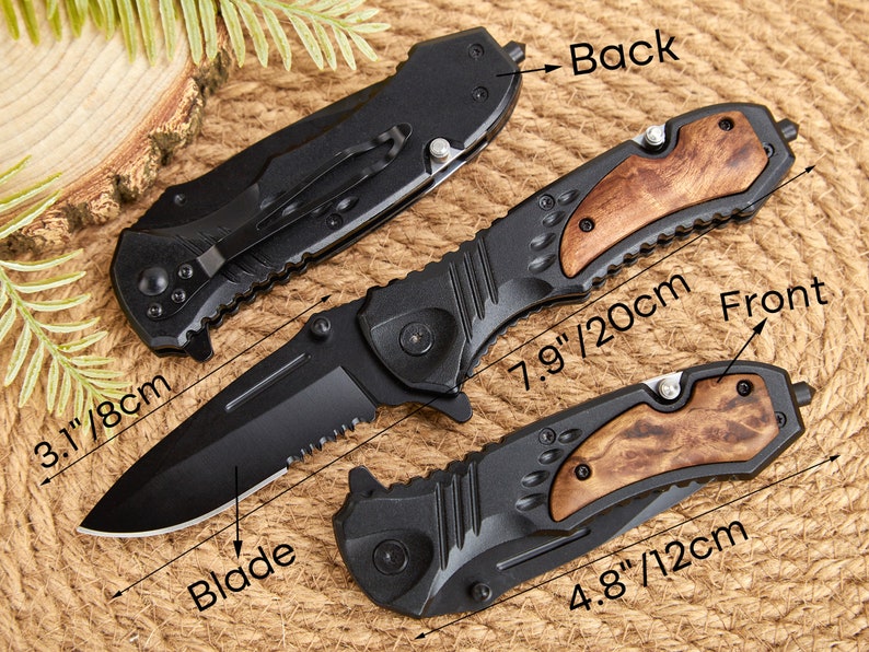 Personalized Knives Handmade Pocket Knife Wood Handle Christmas Gift Folding Knife Gift Wedding Gift for Men Hunting Pocket Knife For Dad image 7