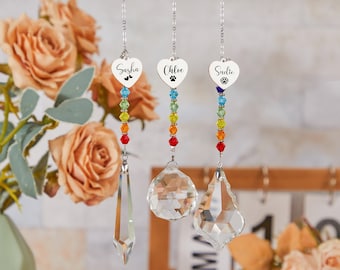 Puente arcoíris personalizado para mascotas, atrapasol, regalo conmemorativo para mascotas, nombre personalizado, recuerdo para perro/gato/mascota, regalo del Puente Arcoíris, regalos para la pérdida de una mascota