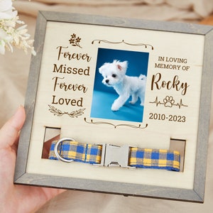 Pet loss Memorial Pet Collar Sign,Dog Collar Memorial,Grave Ornaments,Pet Collar Holder,Memorial Standing Frame,Sympathy Bereavement Gifts image 4