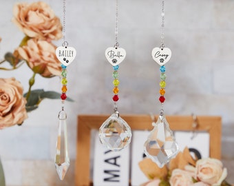 Personalized Rainbow Bridge Gift,Pet Memorial Gift,Rainbow Paw Gift,Dog Loss Gift,Loss of Pet Gift,Pet Remembrance,Custom Sun Catcher