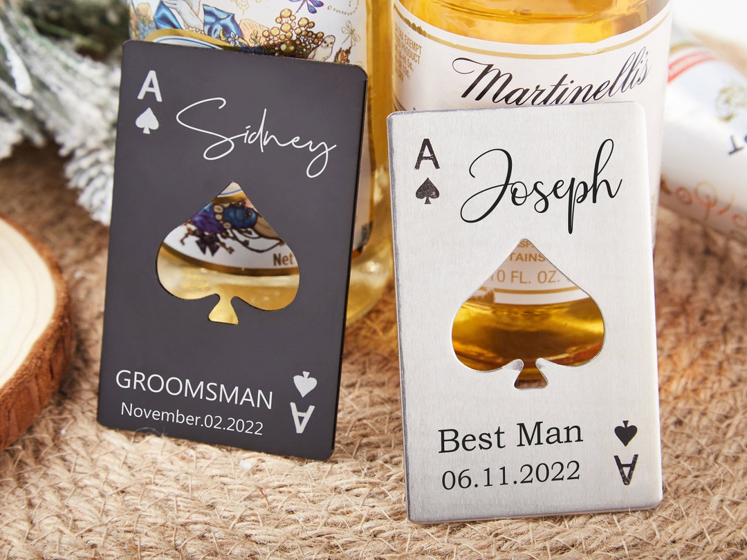 Personalized BOTTLE OPENER Playing Card Gifts for Him Men Her Dad