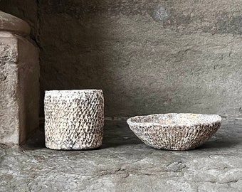 Paper Mache Modern Elegance: Wabi Sabi Vase & Decorative Bowl Set – Eco-Friendly Gift for Perfect Home Decor, Versatile Living Spaces
