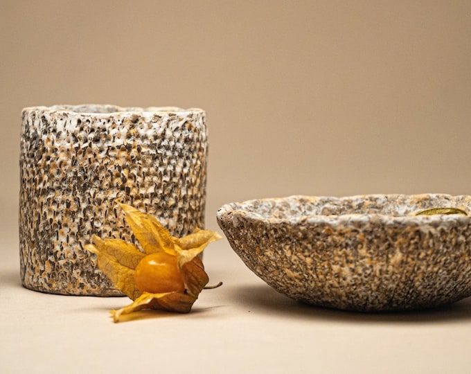 Paper Mache Modern Elegance: Wabi Sabi Vase & Decorative Bowl Set – Eco-Friendly Gift for Perfect Home Decor, Versatile Living Spaces