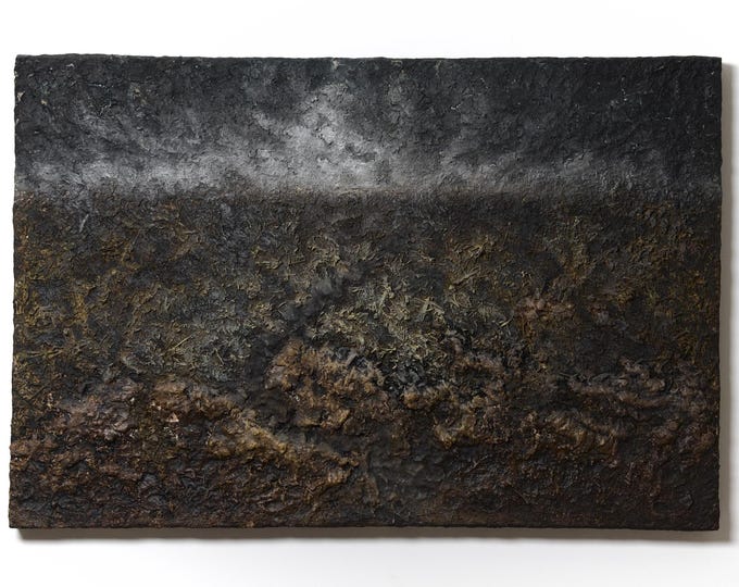 Textured Earth Tone Abstract Painting: Sculptural Mixed Media Canvas Contemporary Organic Natural Wall Art