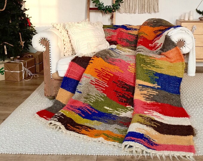 Wool Blanket California King Natural Sheep Wool Throw Blanket Warm and