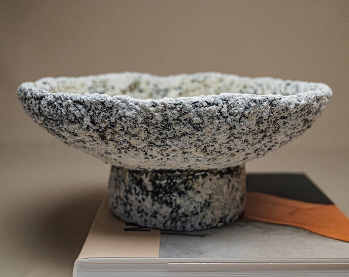 Boho Chic Handmade Paper Mache Bowl - Bohemian Centerpiece with Rustic Accents - Eco-Friendly, Recycled Art Decor - Sustainable Gift Idea