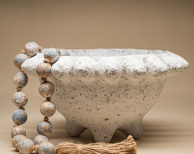 Handmade Paper Mache Bowl – Perfect Table Accent for Modern Farmhouse – Ideal Decor for Stylish Living Spaces & Housewarming Gift