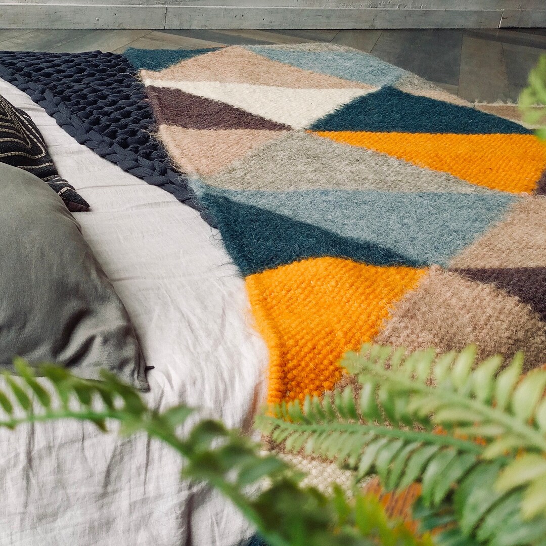 Wool Blanket California King Natural Sheep Wool Throw Blanket Warm and