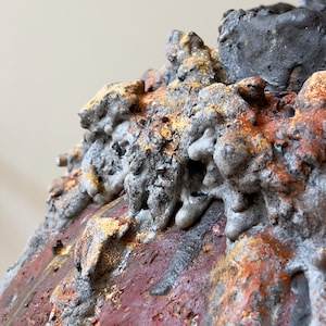 Volcanic red handmade earth vase